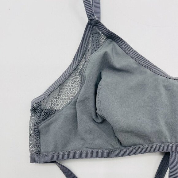 Victorias Secret Womens Size XS Wrap Around Strappy Mesh Bralette in Gray 665 - Picture 5 of 8